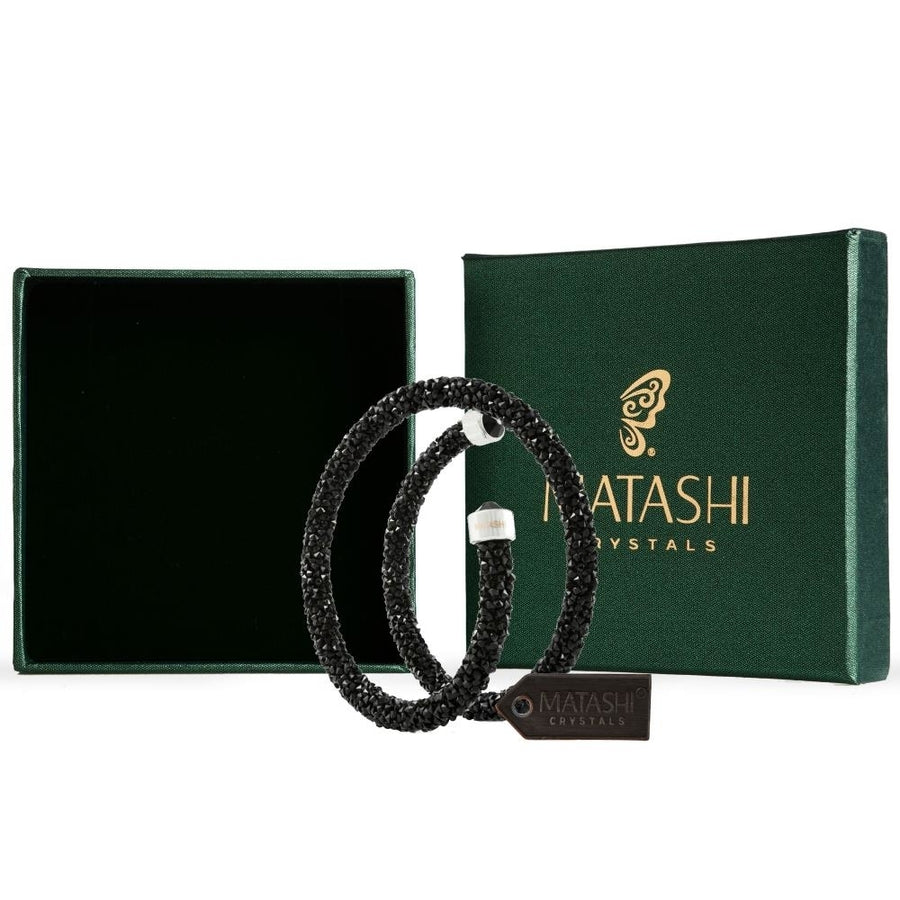 Black Krysta Wrap Around Luxurious Crystal Bracelet By Matashi Image 1