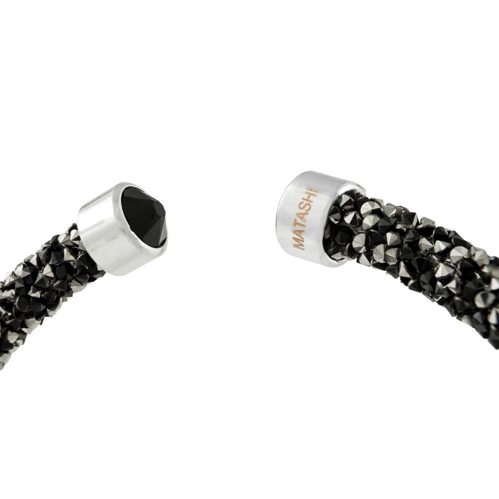Ore Black Glittery Luxurious Crystal Bangle Bracelet By Matashi Image 3