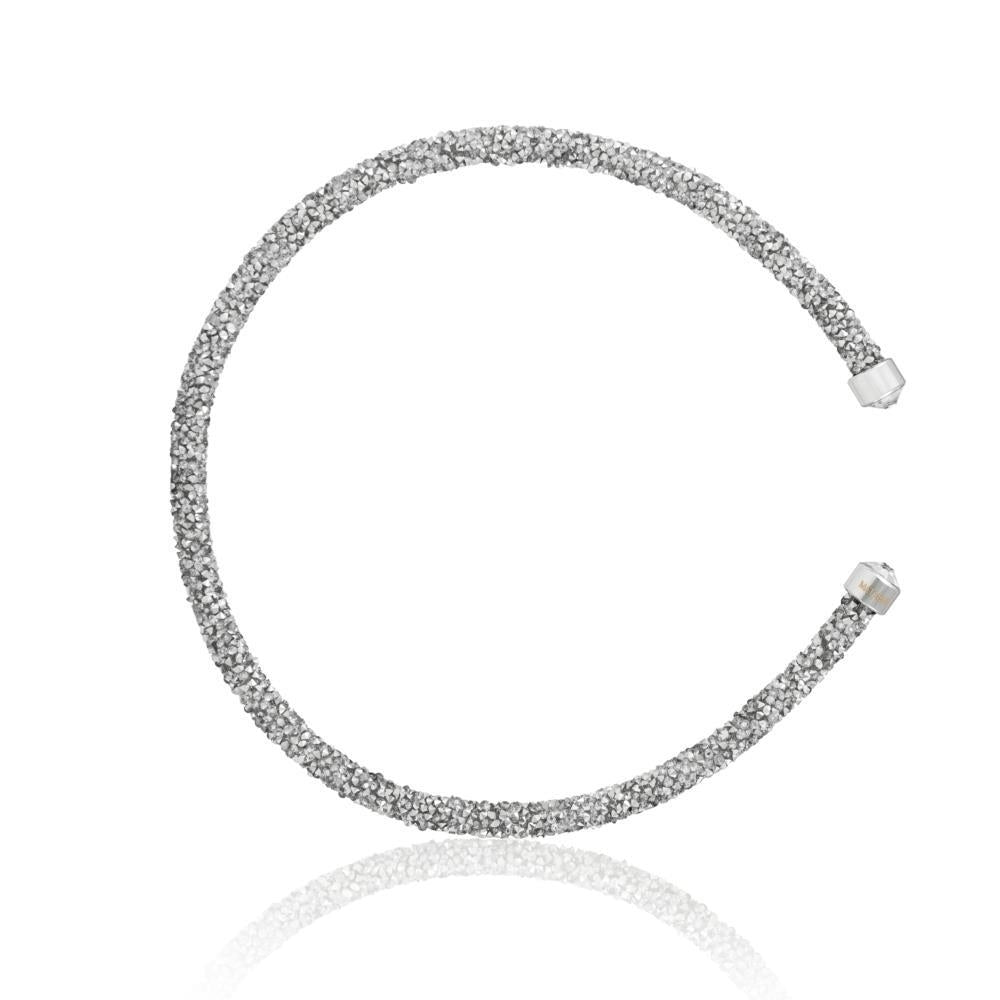 Silver Glittery Luxurious Crystal Bangle Bracelet By Matashi Image 2