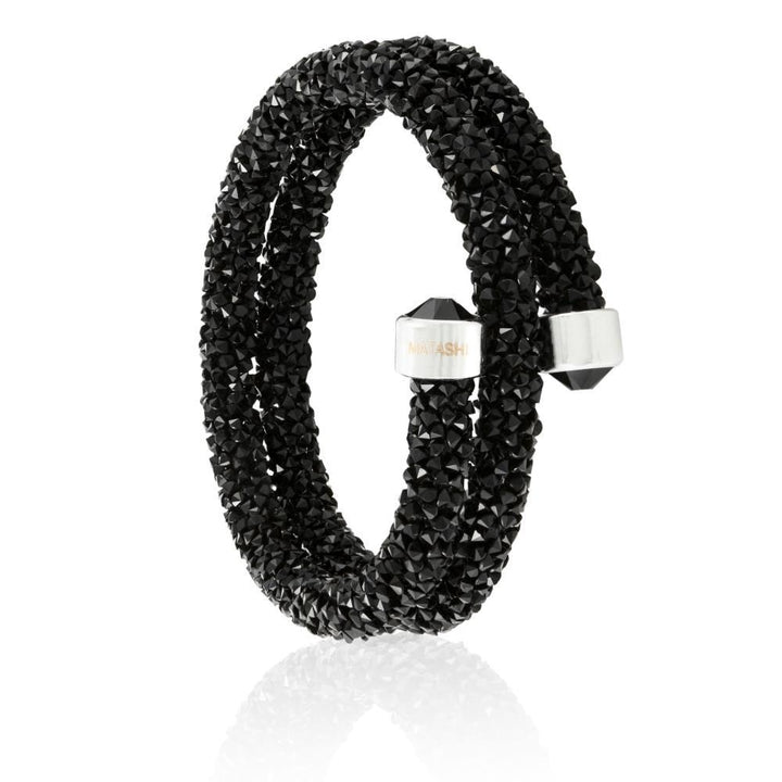 Black Krysta Wrap Around Luxurious Crystal Bracelet By Matashi Image 4