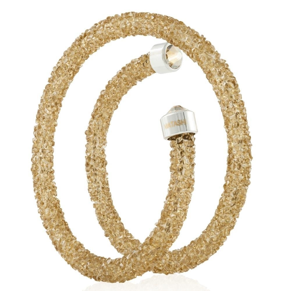 Gold Glittery Wrap Around Luxurious Crystal Bracelet By Matashi Image 2