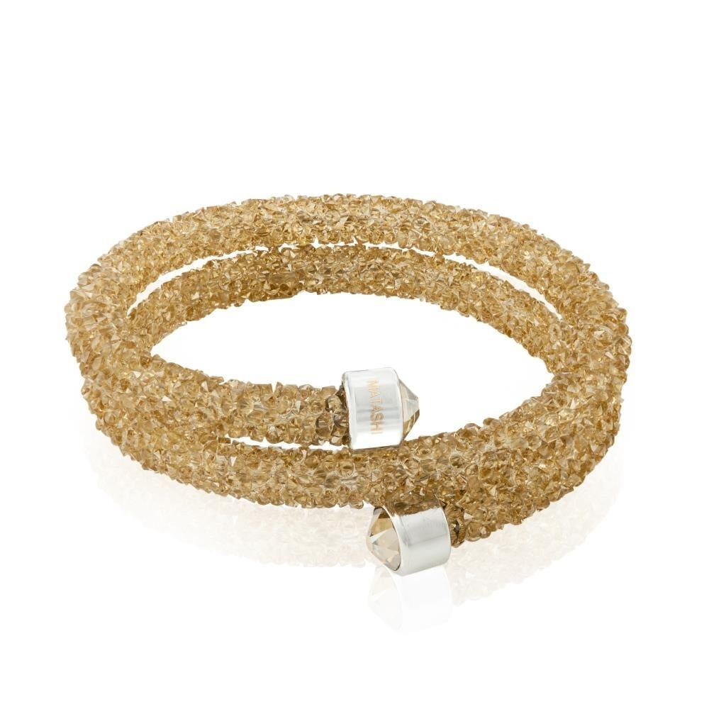 Gold Glittery Wrap Around Luxurious Crystal Bracelet By Matashi Image 3