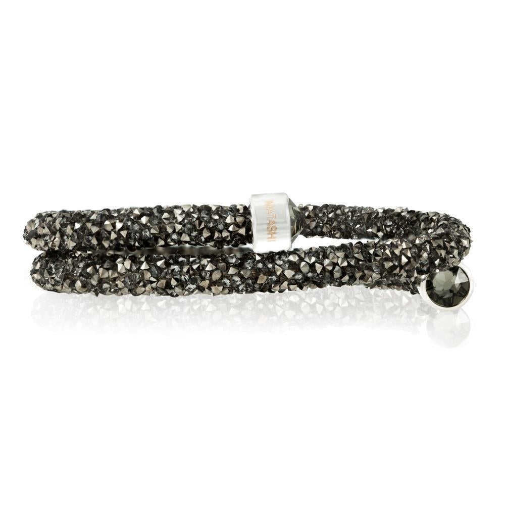 Matashi Krysta Charcoal Wrap Around Luxurious Crystal Bracelet By Matashi Image 4