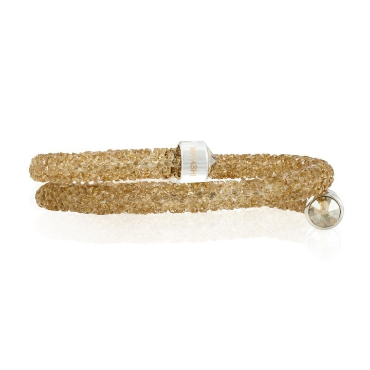 Gold Glittery Wrap Around Luxurious Crystal Bracelet By Matashi Image 4