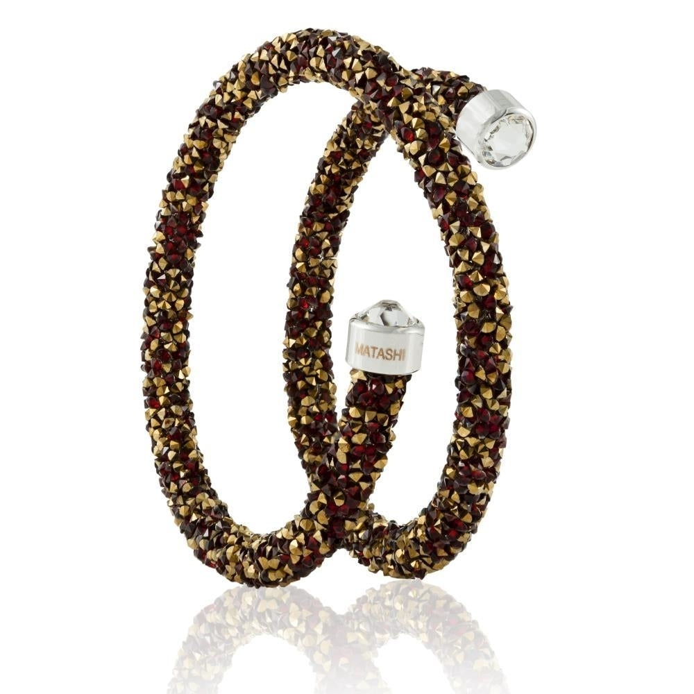 Matashi Krysta Red and Gold Wrap Around Luxurious Crystal Bracelet Image 2