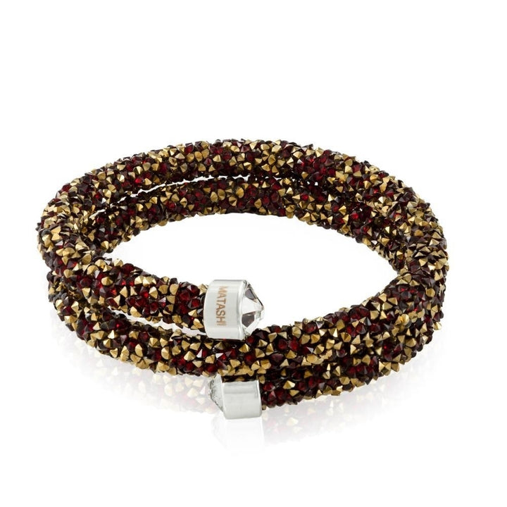 Matashi Krysta Red and Gold Wrap Around Luxurious Crystal Bracelet Image 3