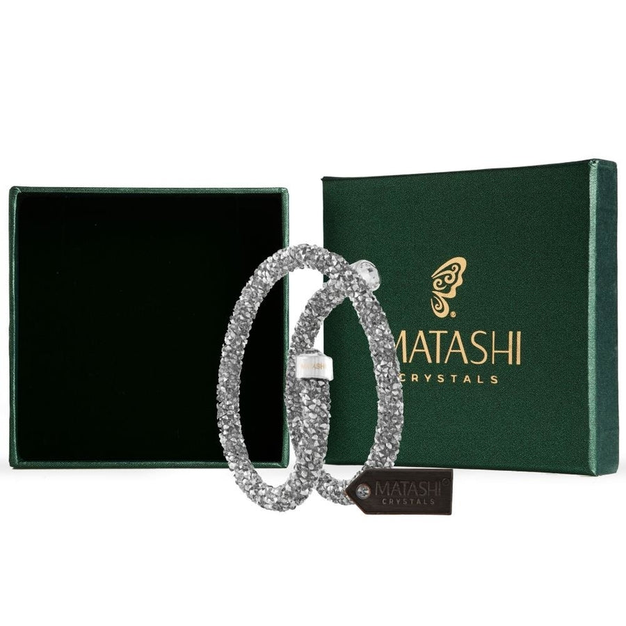 Silver Krysta Wrap Around Luxurious Crystal Bracelet By Matashi Image 1
