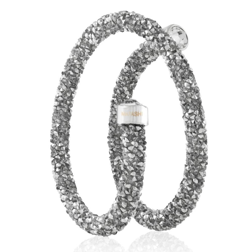 Silver Krysta Wrap Around Luxurious Crystal Bracelet By Matashi Image 2