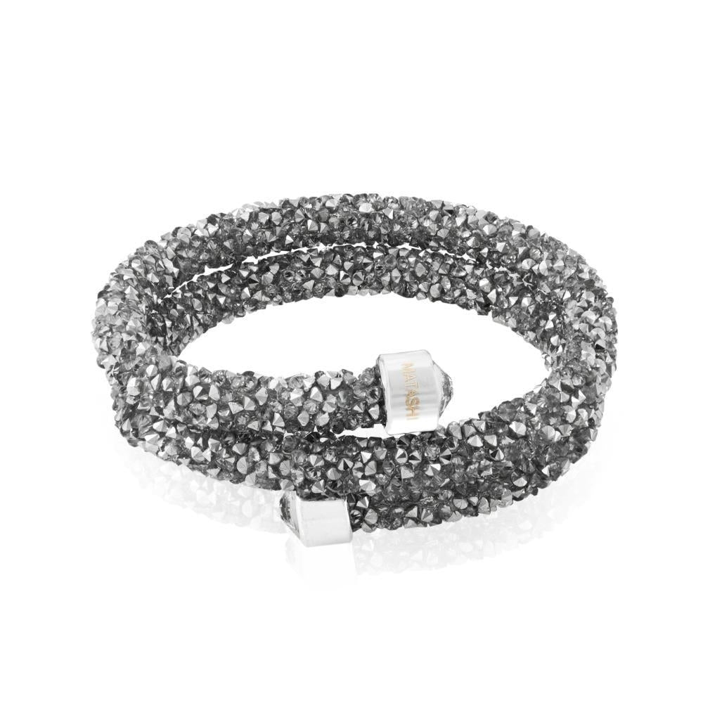 Silver Krysta Wrap Around Luxurious Crystal Bracelet By Matashi Image 3