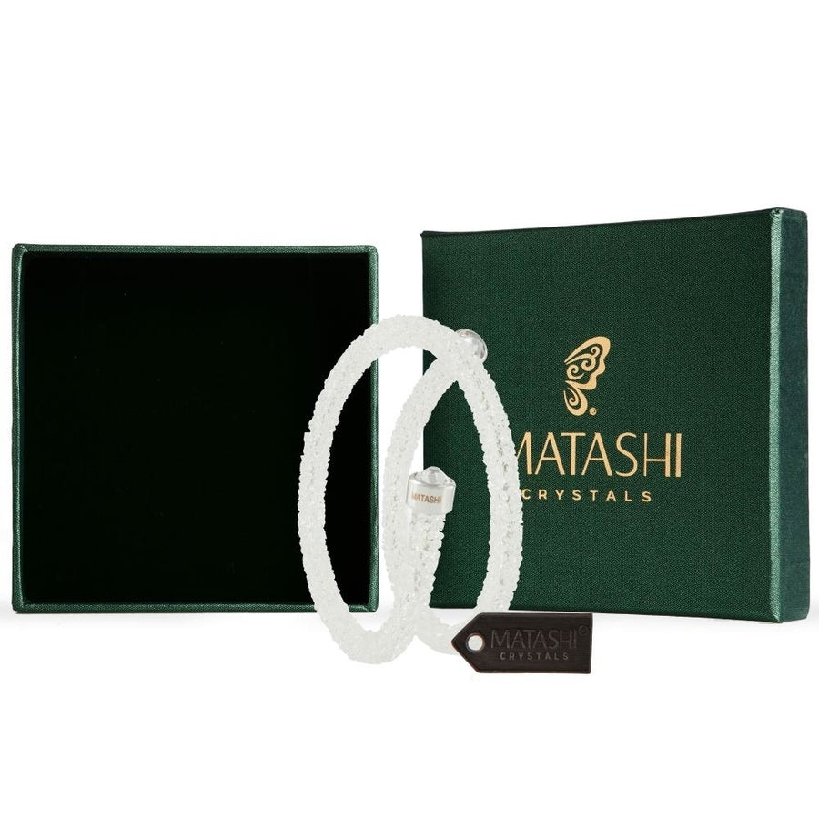 Matashi Krysta White Wrap Around Luxurious Crystal Bracelet By Matashi Image 1