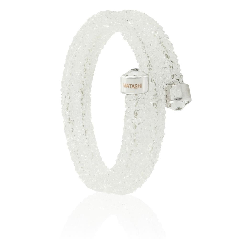 Matashi Krysta White Wrap Around Luxurious Crystal Bracelet By Matashi Image 4