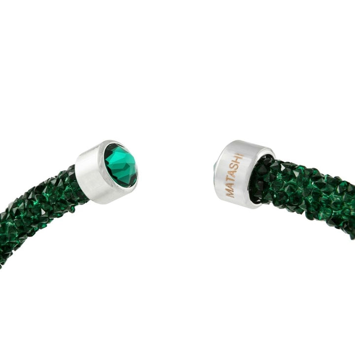 Green Glittery Crystal Choker Necklace By Matashi Image 3