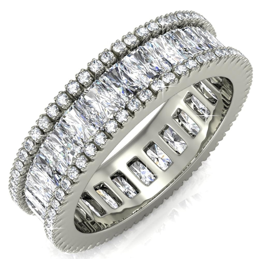 18k White Gold-Plated Eternity Ring for Women (size 6) Image 1