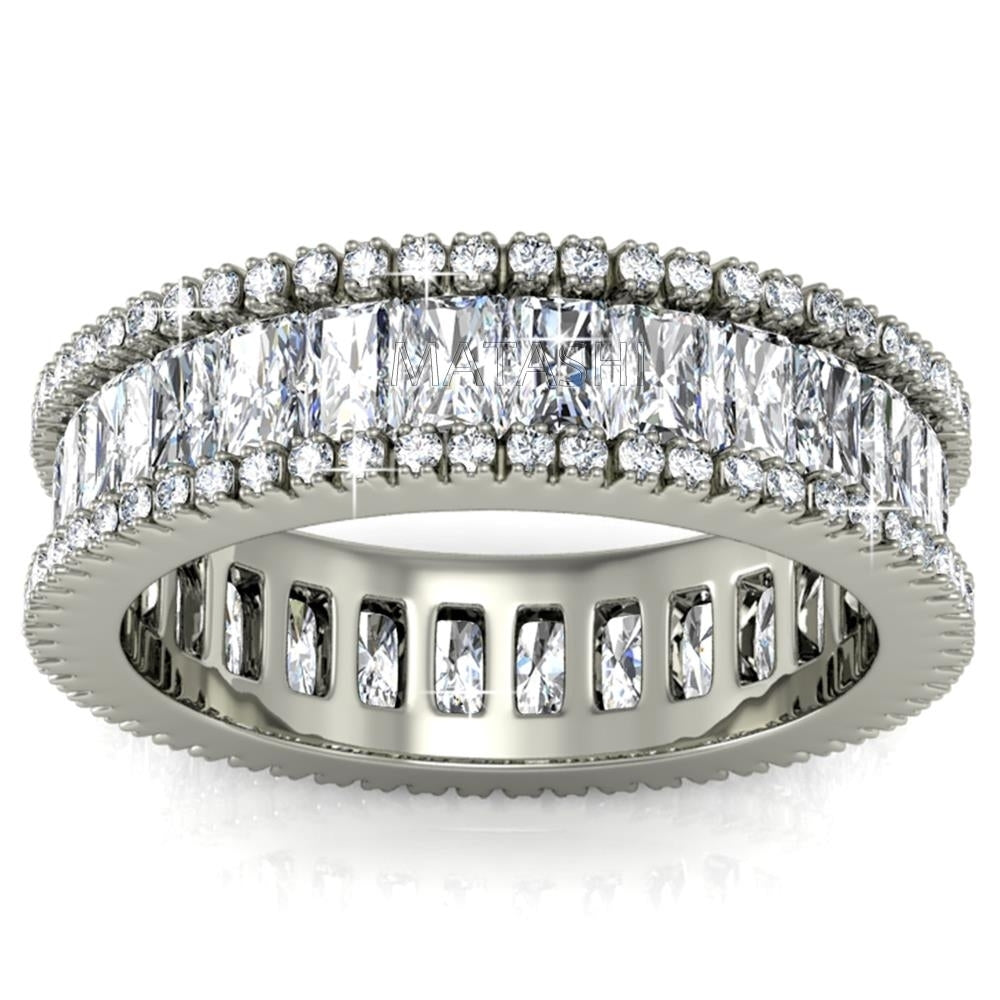 18k White Gold-Plated Eternity Ring for Women (size 6) Image 2