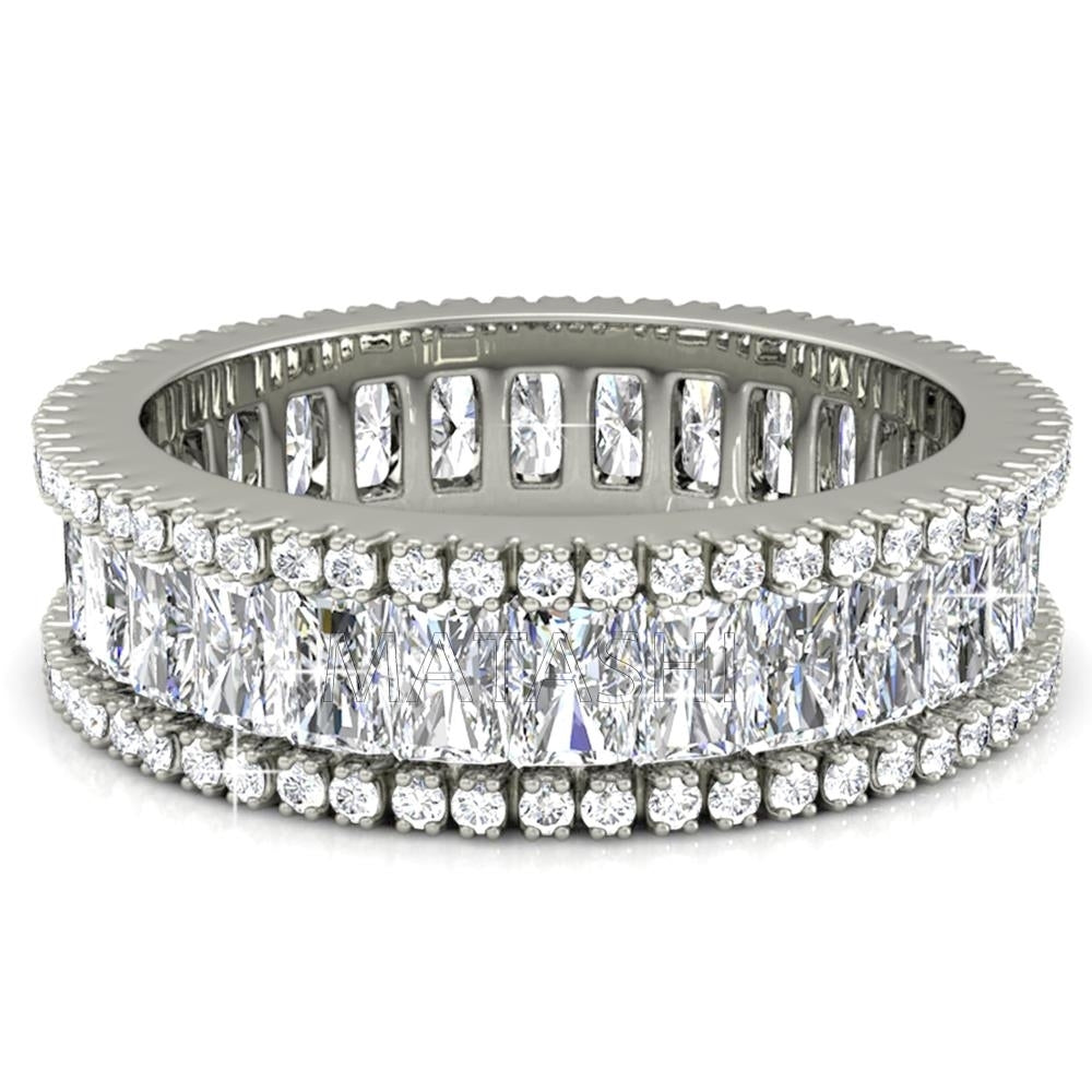 18k White Gold-Plated Eternity Ring for Women (size 6) Image 3
