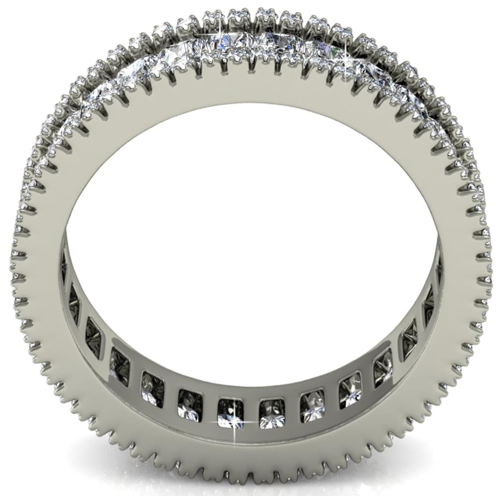 18k White Gold-Plated Eternity Ring for Women (size 6) Image 4