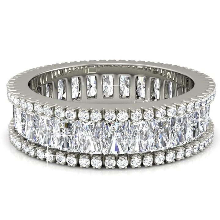 18k White Gold-Plated Eternity Ring for Women (size 8) Image 3