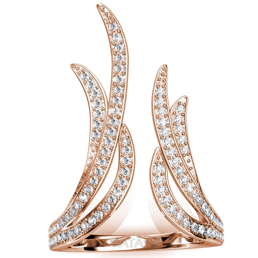 Rose Gold Plated Open Style Ring for Women size 8 Image 2