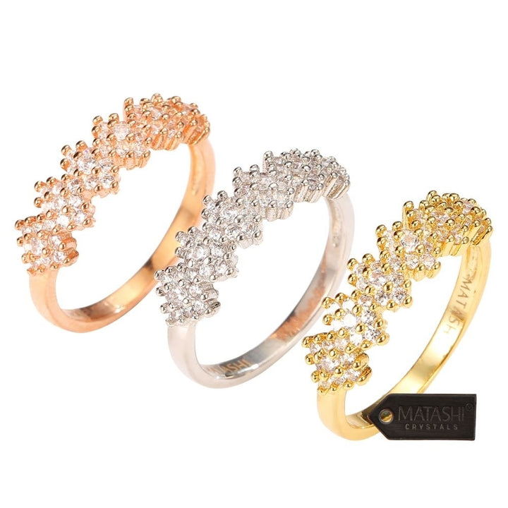 CZ Tri Colored Gold Rings for Women size 5 Image 3