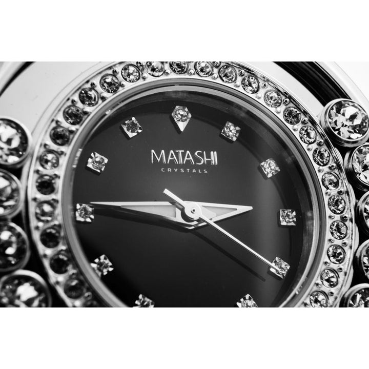 Matashi Crystals 18K White Gold Plated Womens Watch with 64 fine Crystals and a Shimmering Diamond Image 3