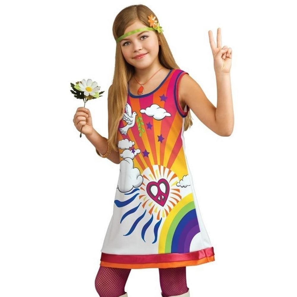 Sunshine Dreamer 60s/70s Hippie Girls size M 8/10 Groovy Costume Dress Rubies Image 2
