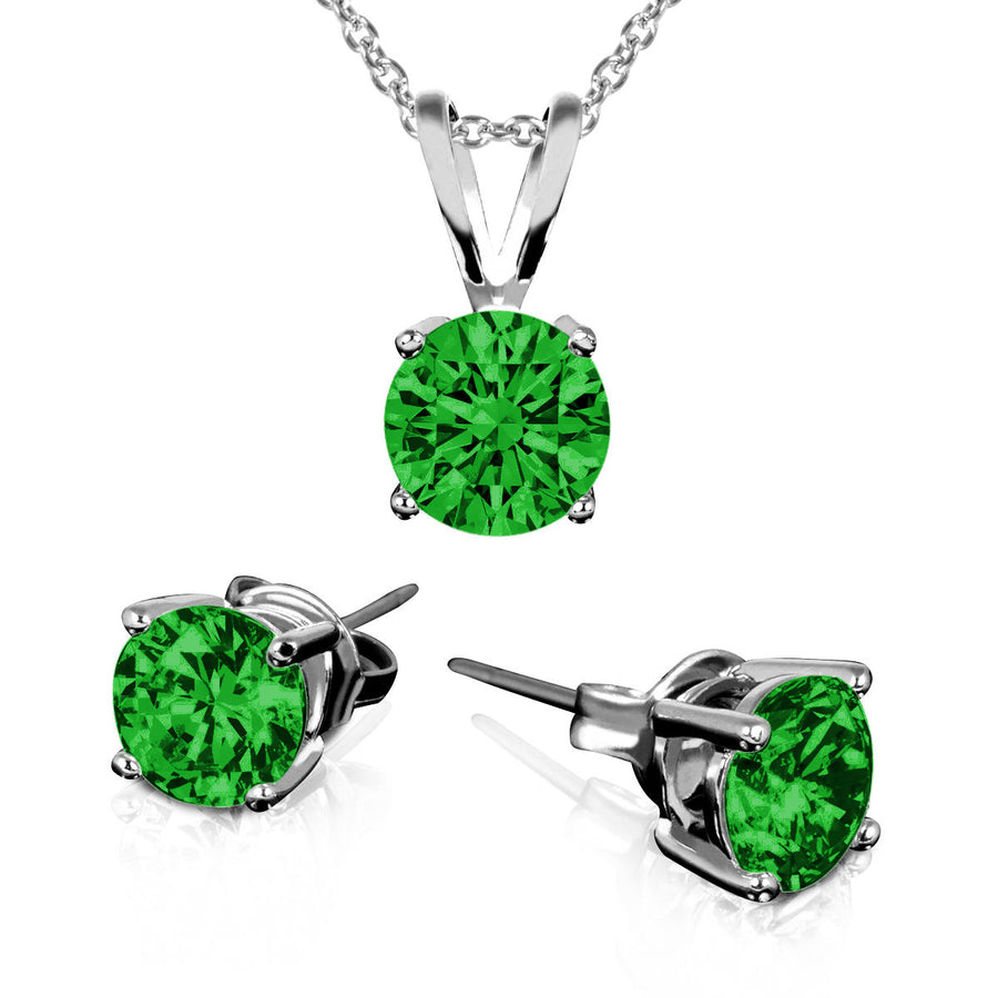 May Birthstone Earring And Necklace Set Image 1