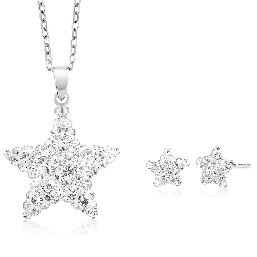 Star Crystal Earrings And Necklace Set Image 1