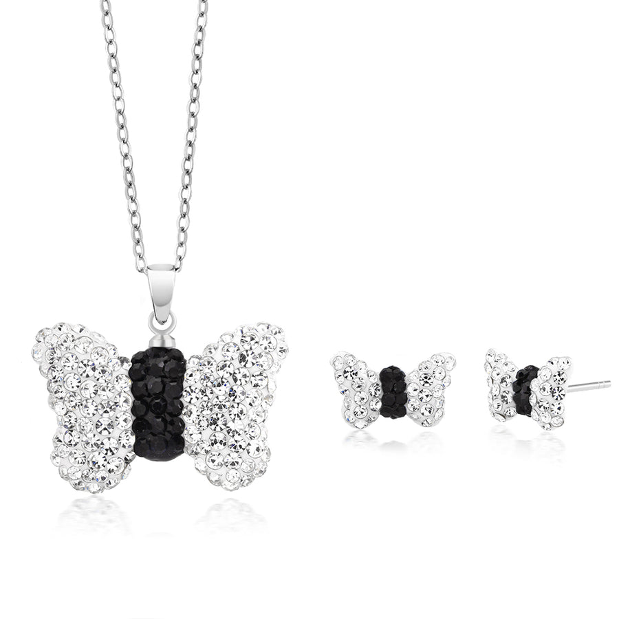 Butterfly Crystal Earring And Necklace Set Image 1