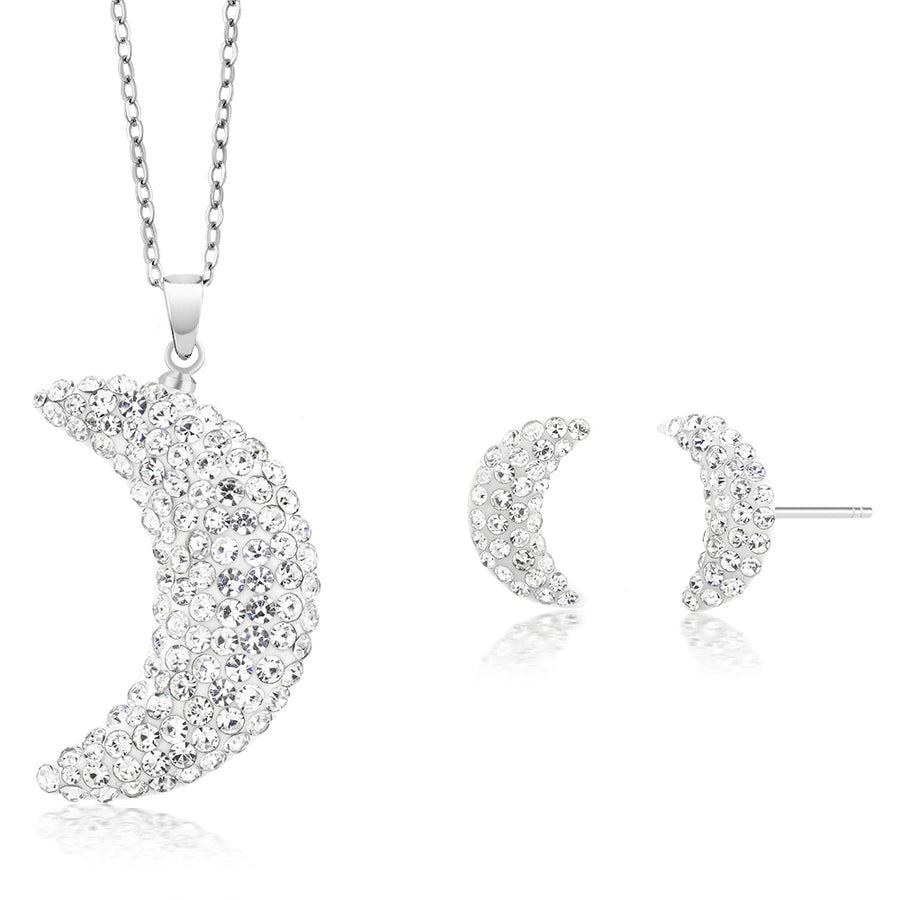 Moon Crystal Earring And Necklace Set Image 1