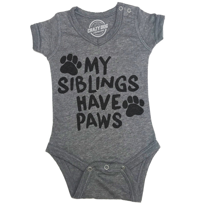 Creeper My Siblings Have Paws Funny Cool Cute Dog Cat  Baby Shirt For Newborn Image 1