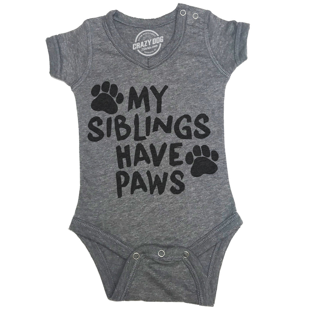 Creeper My Siblings Have Paws Funny Cool Cute Dog Cat  Baby Shirt For Newborn Image 4