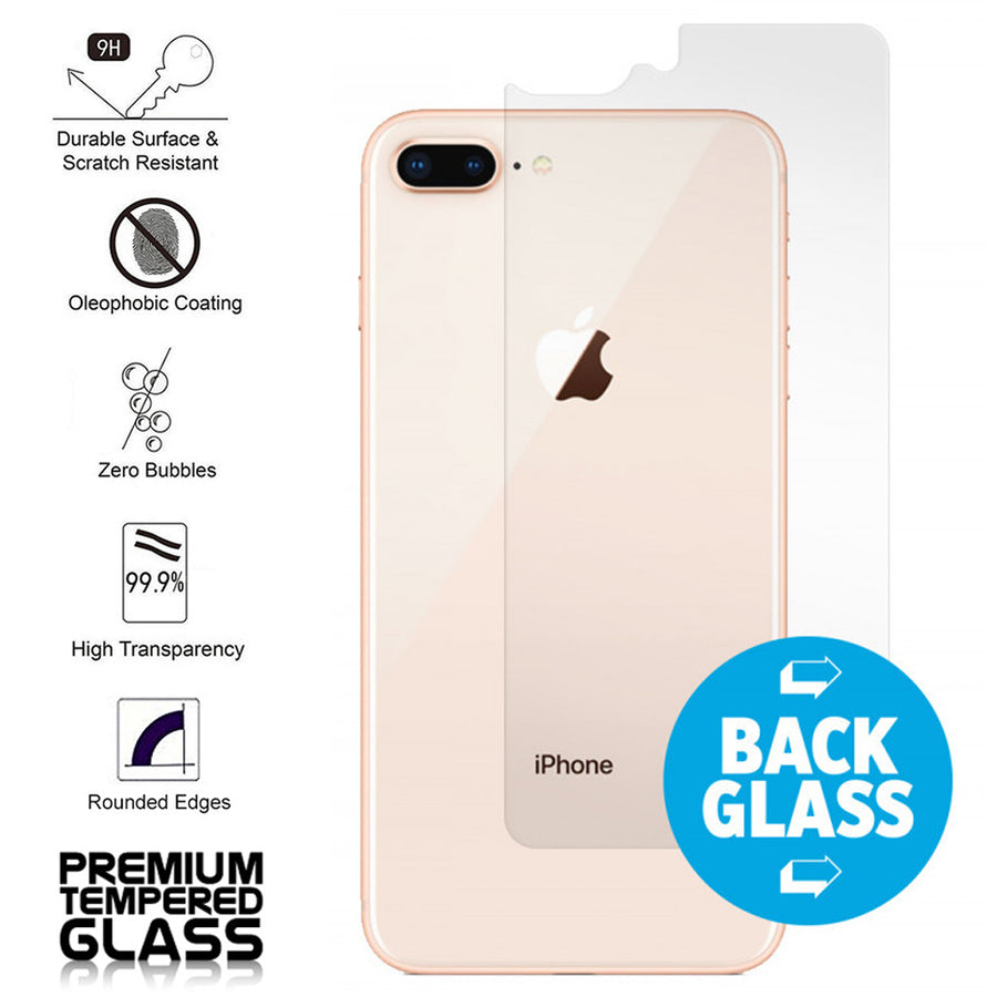 IPhone 8 Plus / IPhone 7 Plus Rear/Back Coverage Tempered Glass Protector - Clear Image 1