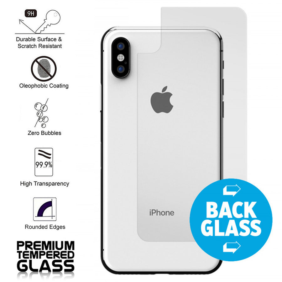 Apple IPhone X Rear/Back Coverage Tempered Glass Protector - Clear Image 1