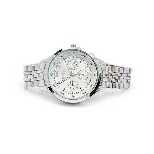 Silver Bracelet 3D Geneva Crystal 12 Womens Medium Size Watch Image 3