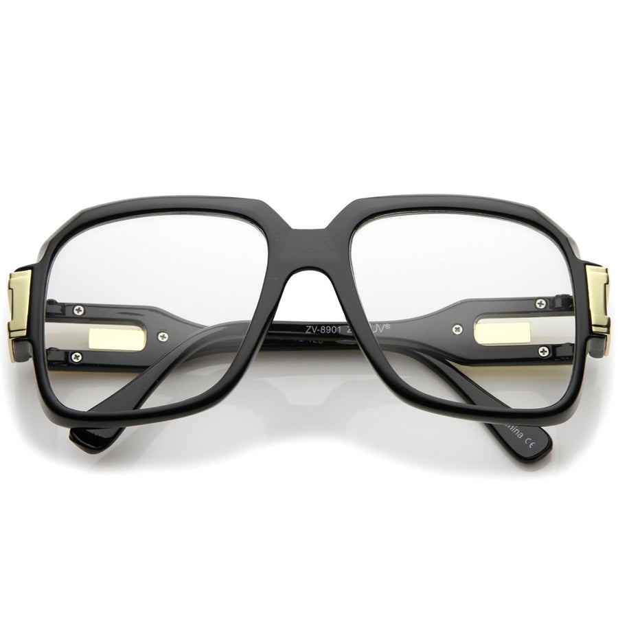 Large Retro Hip Hop Style Clear Lens Square Eyeglasses 54mm Image 1