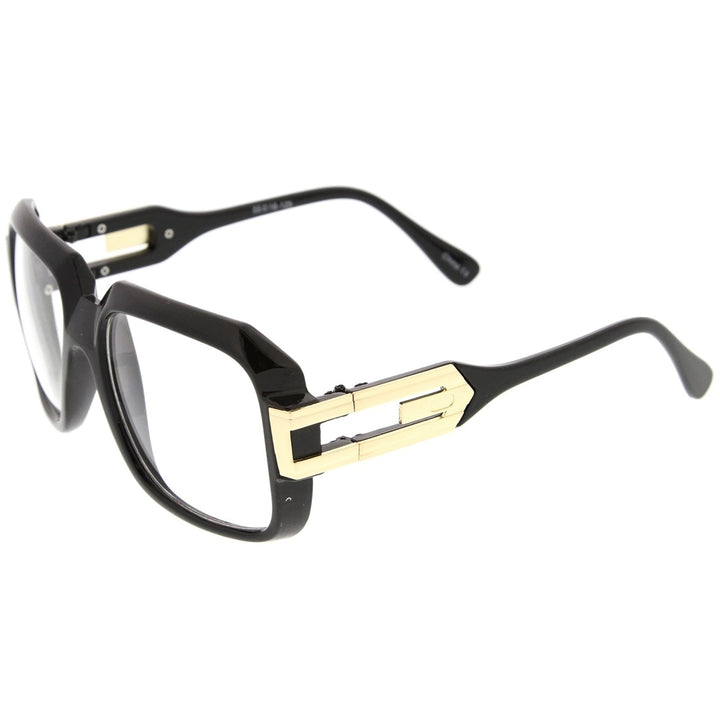 Large Retro Hip Hop Style Clear Lens Square Eyeglasses 54mm Image 3