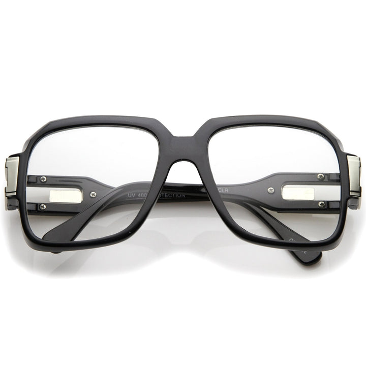 Large Retro Hip Hop Style Clear Lens Square Eyeglasses 54mm Image 4