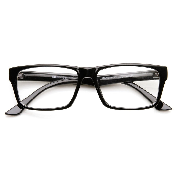 Modern Fashion Basic Mod Rectangular Clear Lens Glasses Image 1