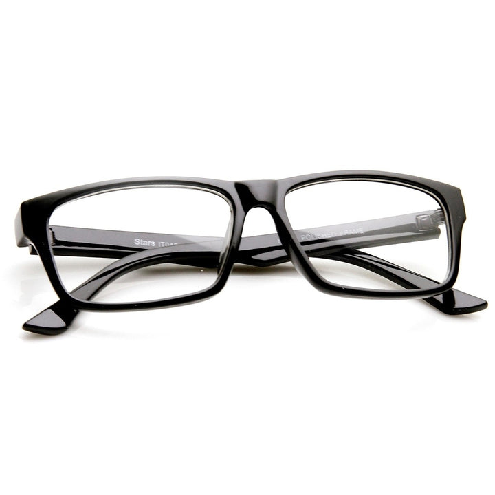 Modern Fashion Basic Mod Rectangular Clear Lens Glasses Image 4