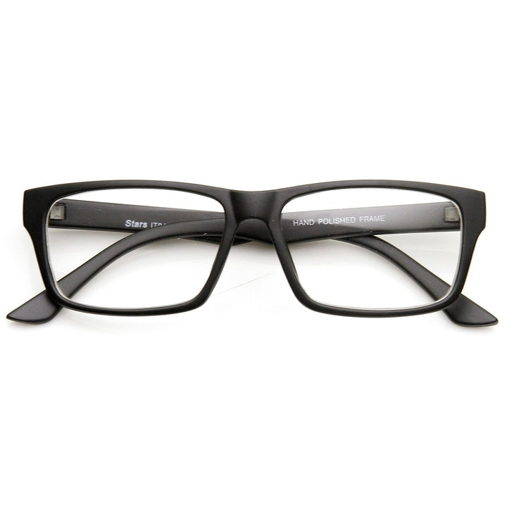 Modern Fashion Basic Mod Rectangular Clear Lens Glasses Image 6