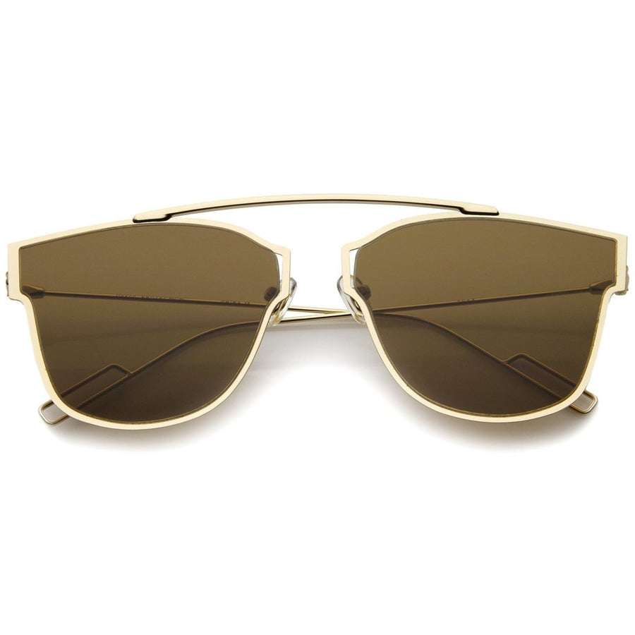 Modern Fashion Ultra Thin Open Metal Minimalist Pantos Aviator Sunglasses 55mm Image 1