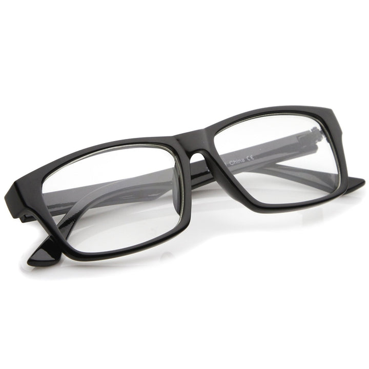 Modern Horn Rimmed Clear Lens Rectangle Eyeglasses 52mm Image 4