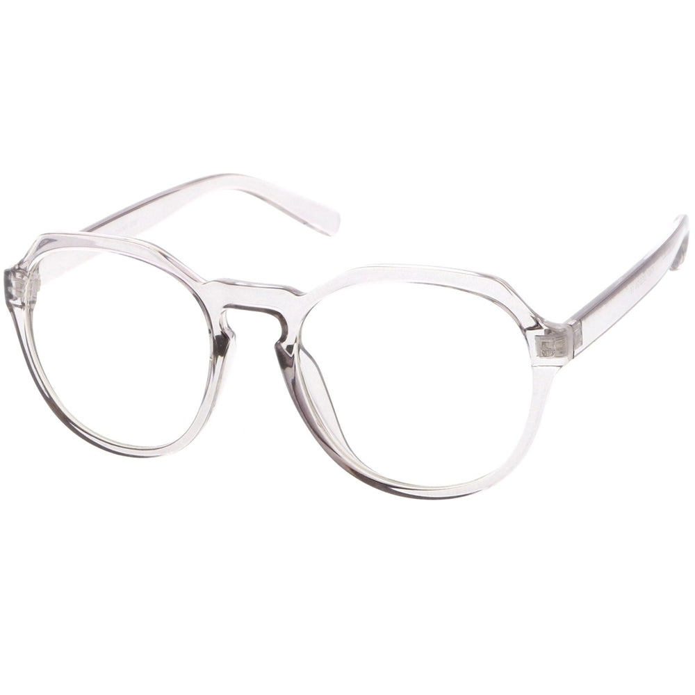 Modern Keyhole Nose Bridge Clear Lens Round Eyeglasses 55mm Image 2