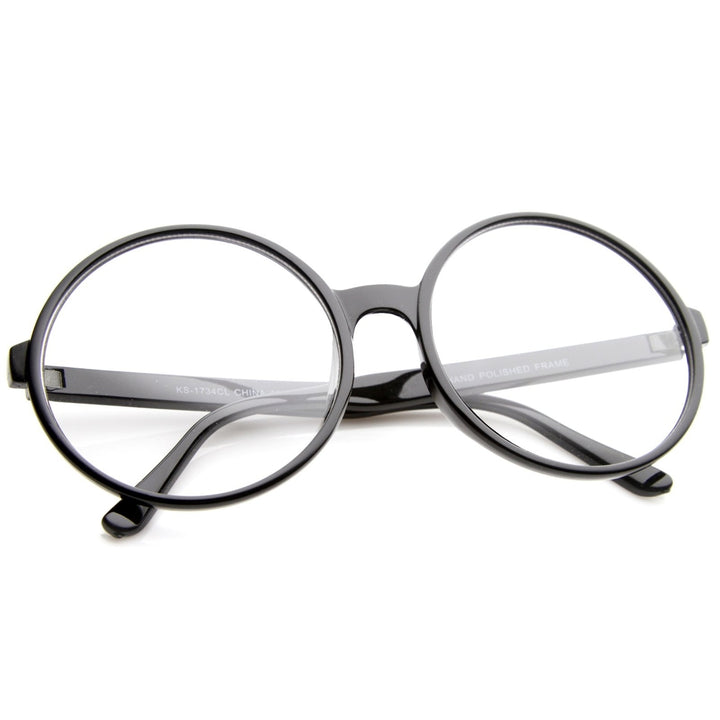 Retro Oversize Clear Lens Round Spectacles Eyewear Glasses 60mm Image 4