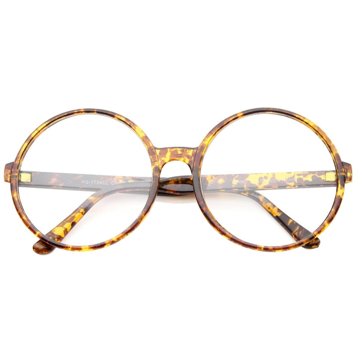 Retro Oversize Clear Lens Round Spectacles Eyewear Glasses 60mm Image 6