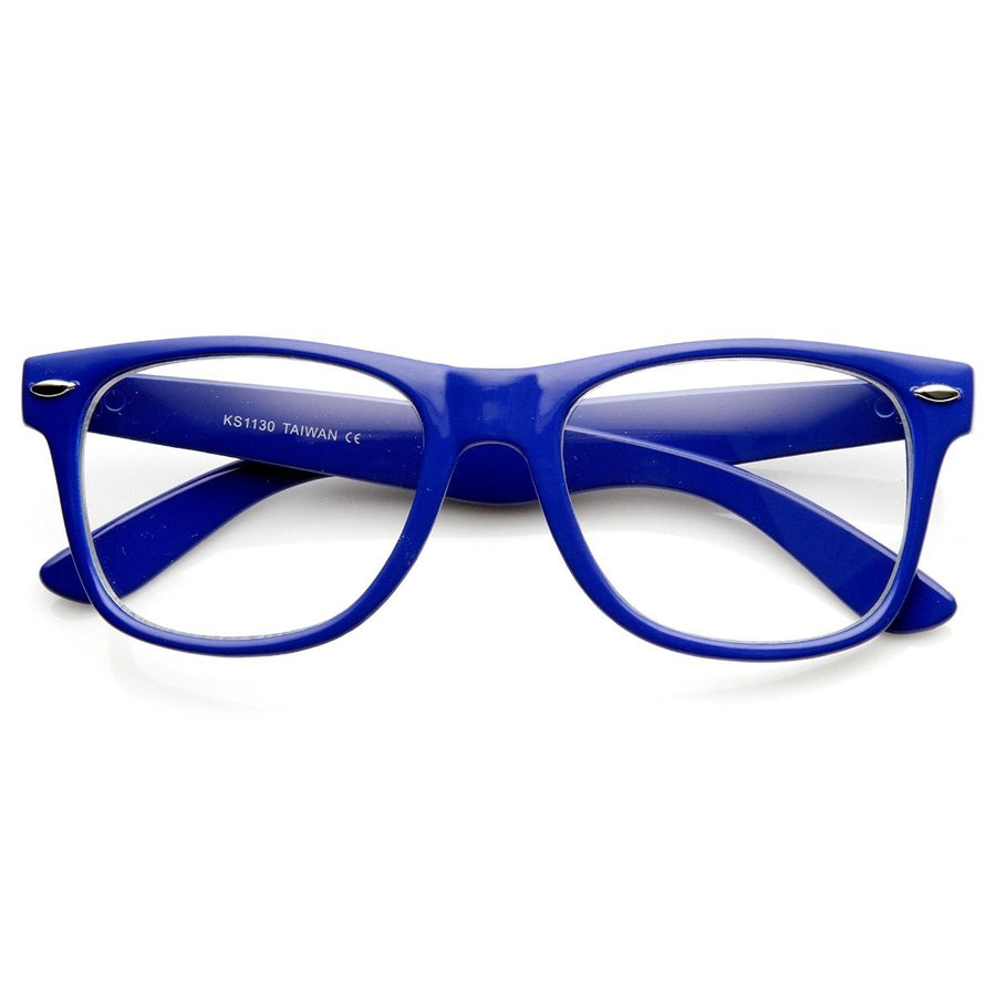 Retro Party Super Neon Color Horn Rimmed Style Eyeglasses Clear Lens Glasses Image 1