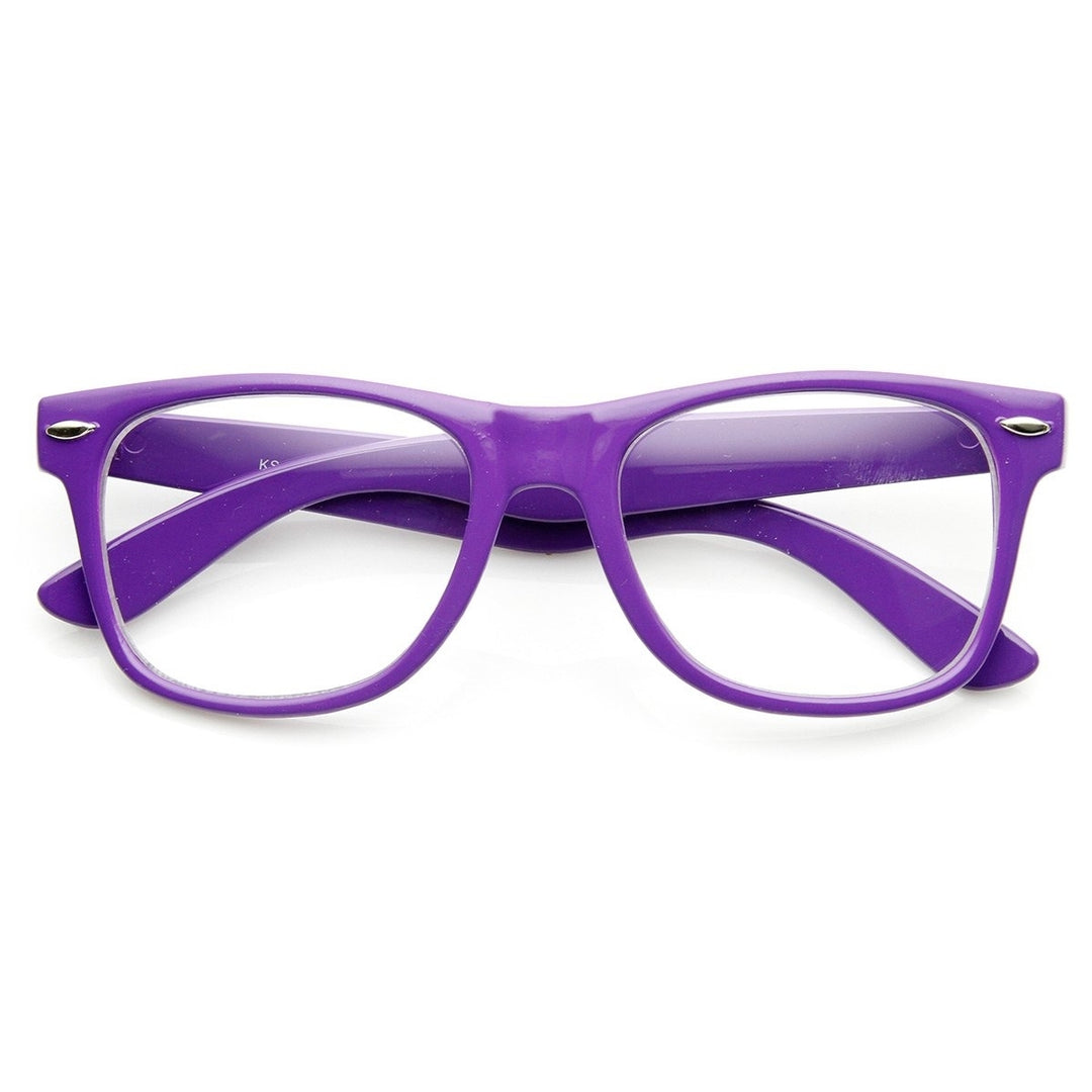 Retro Party Super Neon Color Horn Rimmed Style Eyeglasses Clear Lens Glasses Image 4