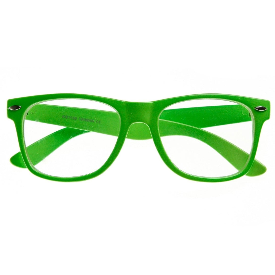 Retro Party Super Neon Color Horn Rimmed Style Eyeglasses Clear Lens Glasses Image 6