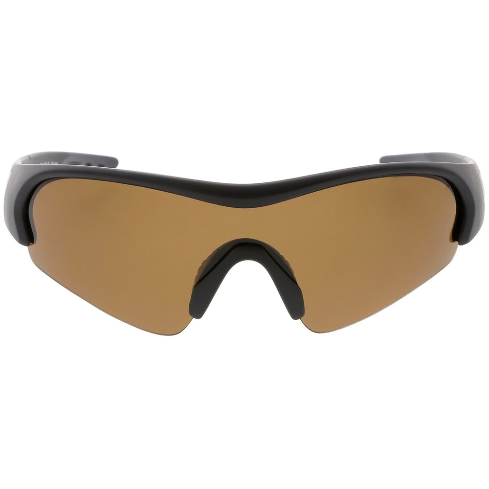 Sports TR-90 Semi-Rimless Wrap Shield Sunglasses Polarized Mono Lens 72mm Image 2