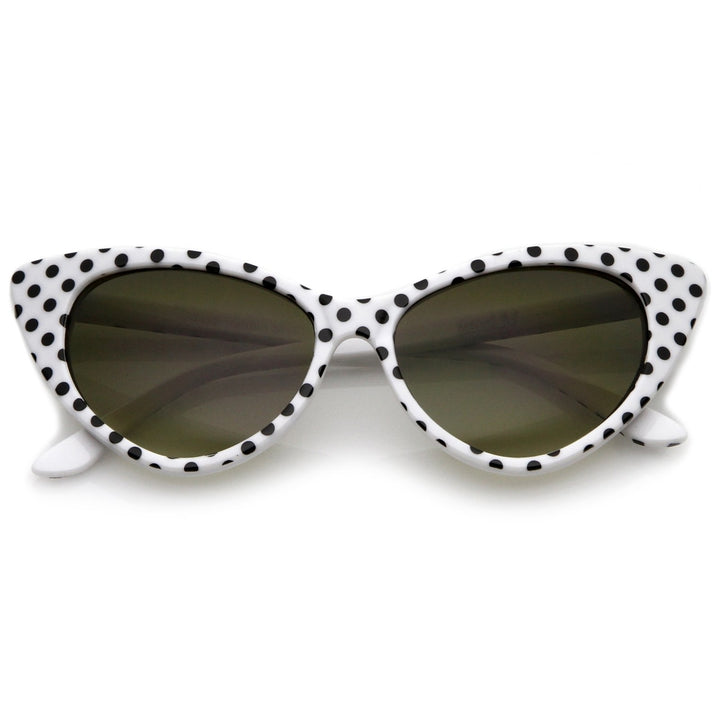 Womens Retro Polka Dot Oversize Cat Eye Sunglasses 50mm Image 6